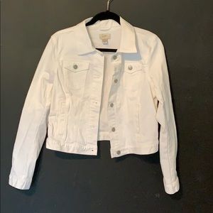 Ann Taylor Loft White Denim Jacket, Size M
